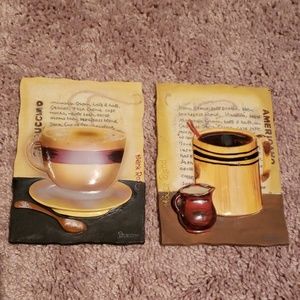 2 porcelain coffee wall decor